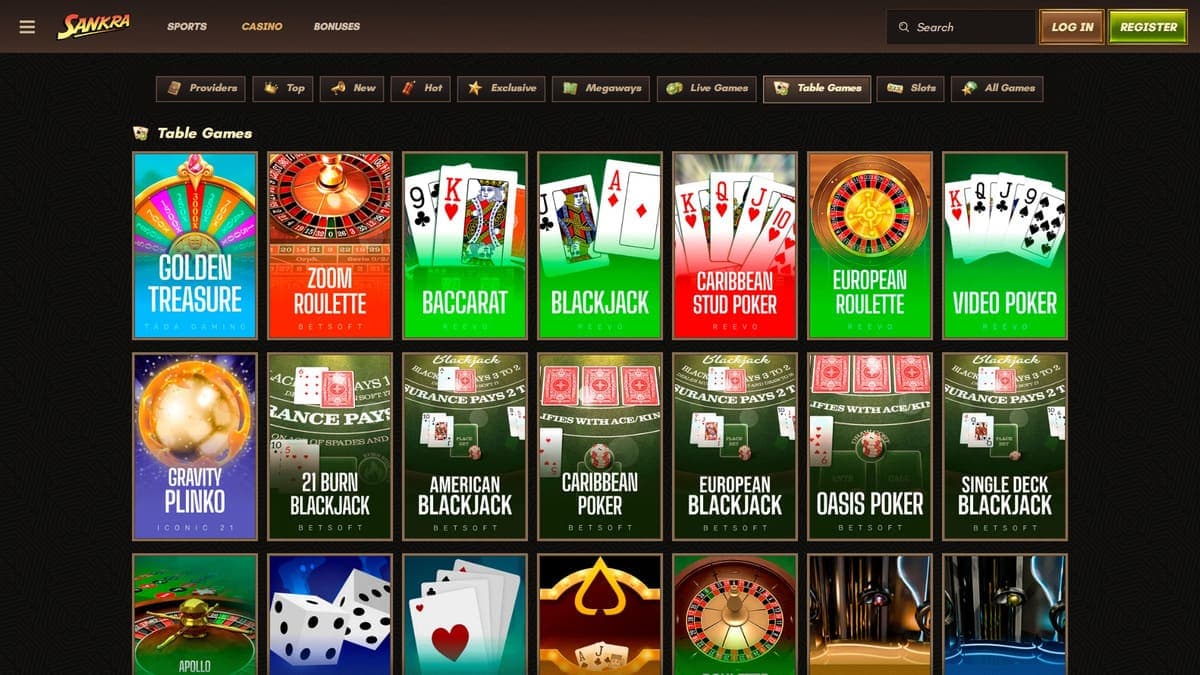 Jeux de table Sankra Casino