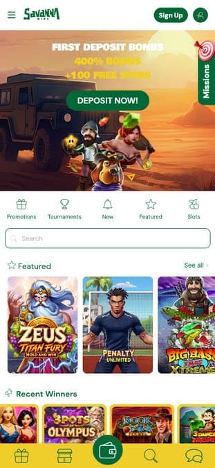 Savanna Wins casino mobile
