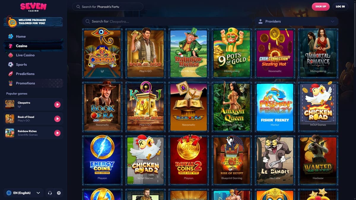 Game library Seven Casino
