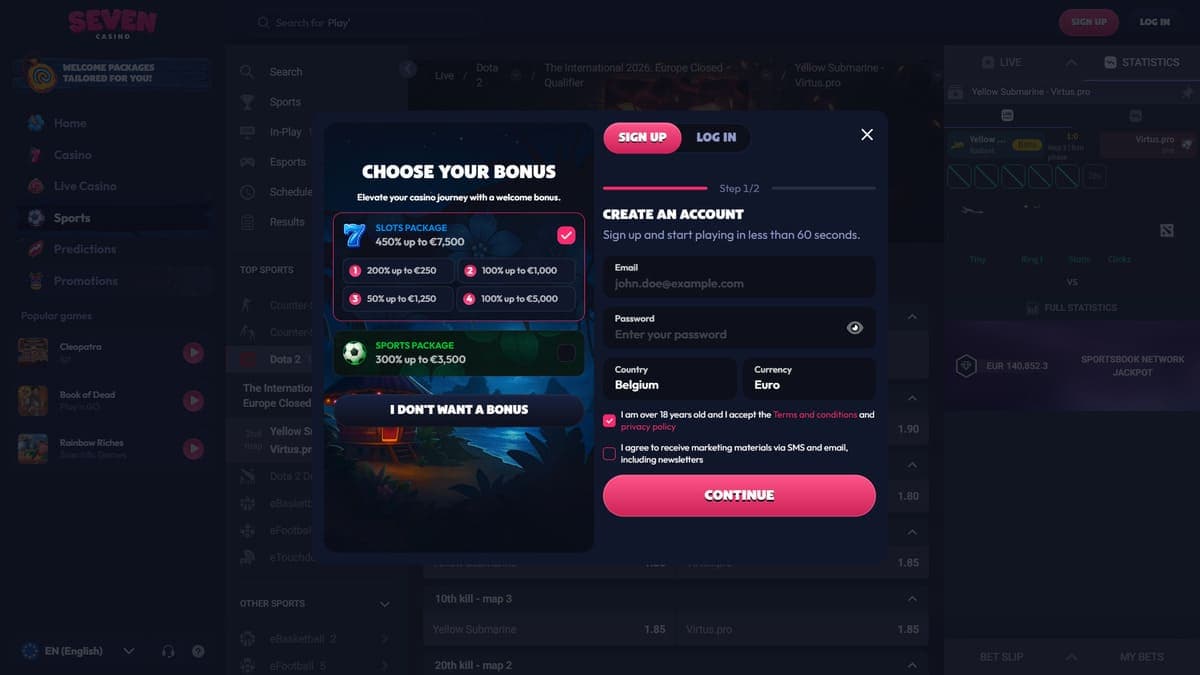 Registration Seven Casino