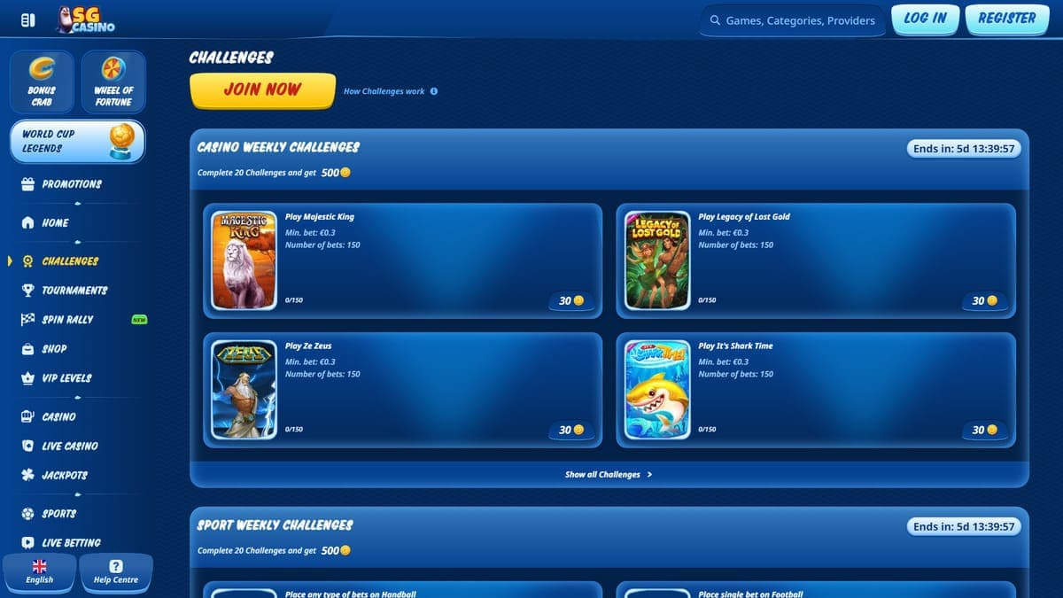 Challenges SG Casino