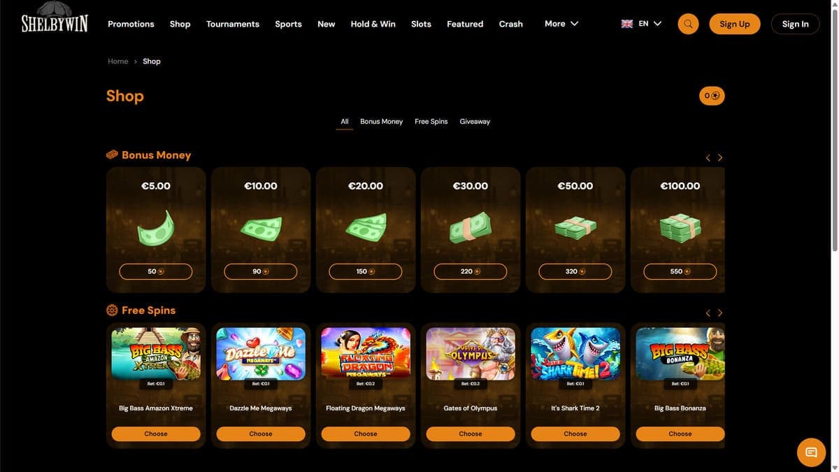 Shop ShelByWin Casino