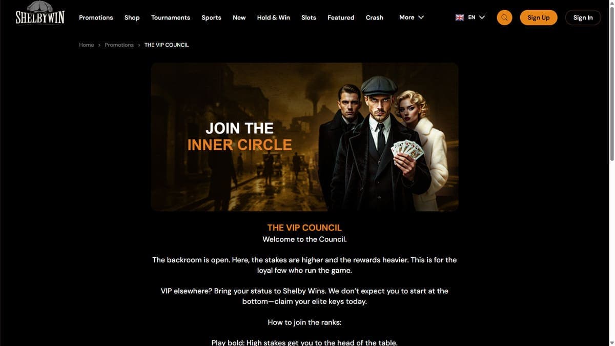 VIP club ShelByWin Casino