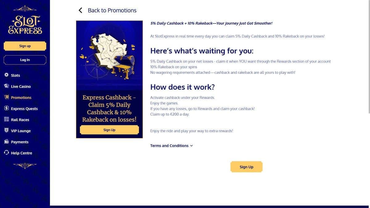 Cashback SlotExpress Casino
