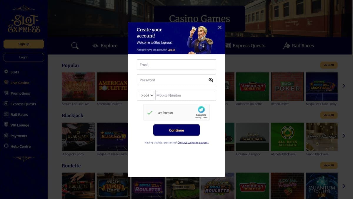 Registration SlotExpress Casino