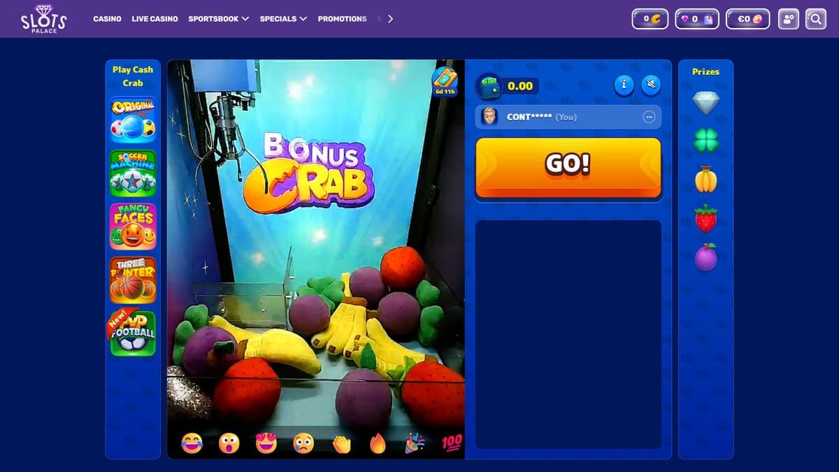 Bonus crab SlotsPalace Casino