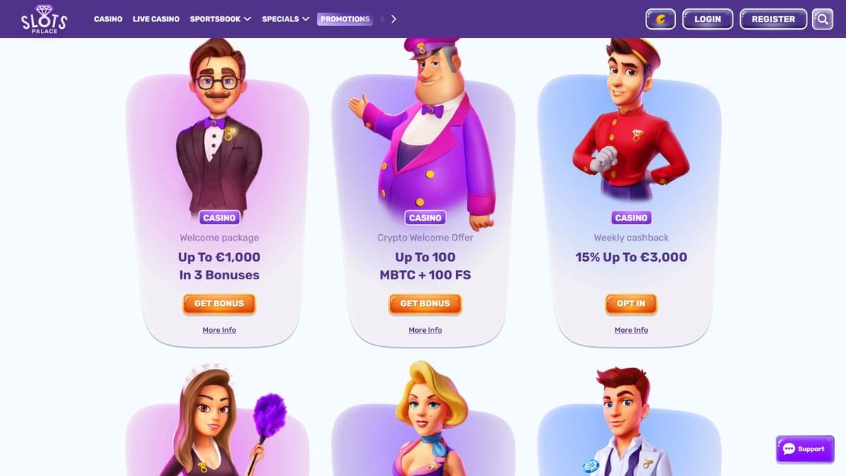 Promos SlotsPalace Casino