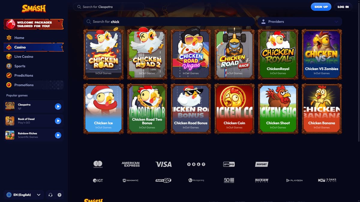 Other games Smash Casino
