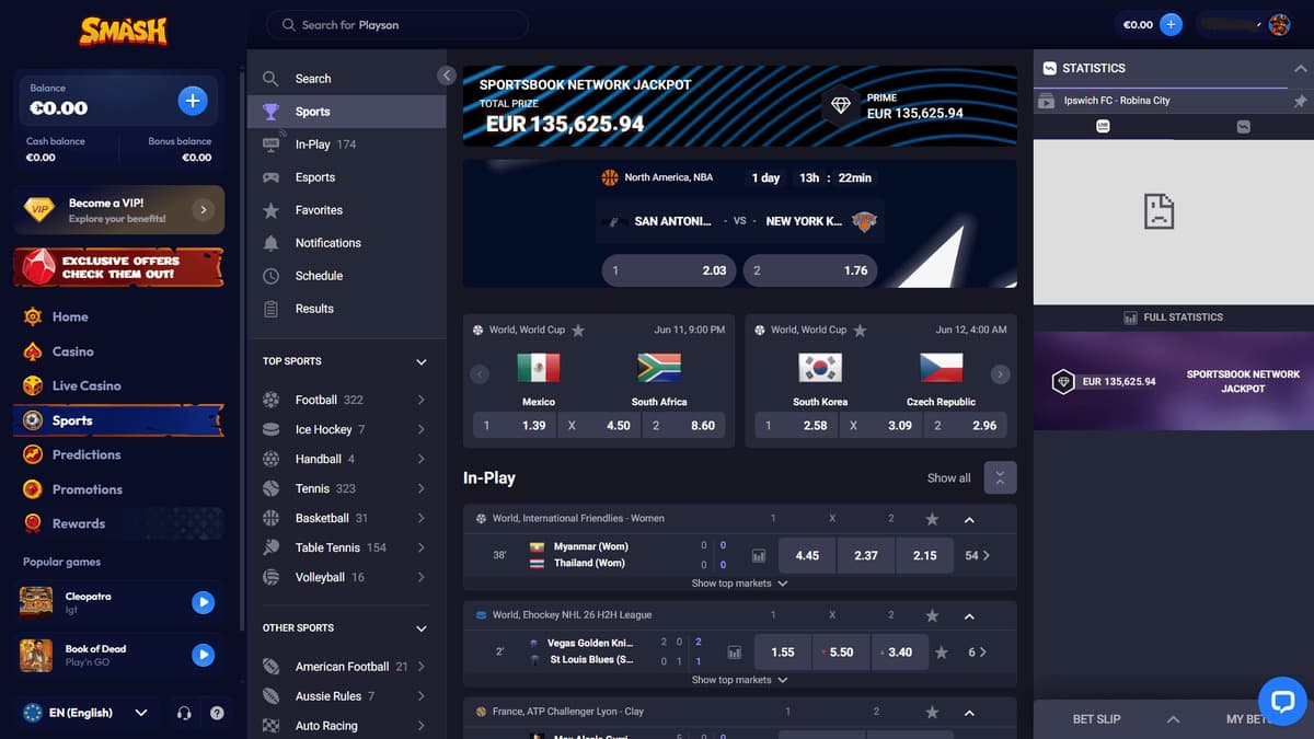 Sports betting Smash Casino