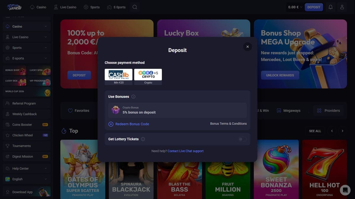 Deposit Spin Aura Casino