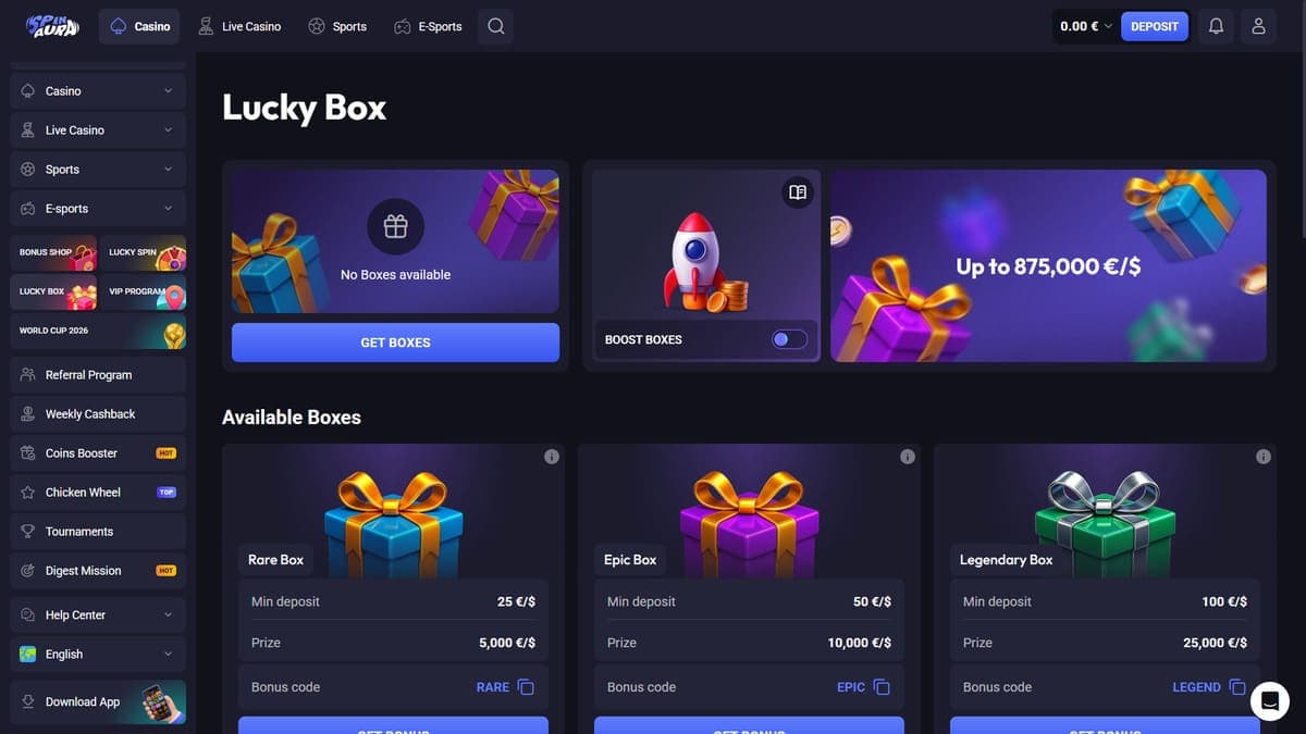 Lucky box Spin Aura Casino