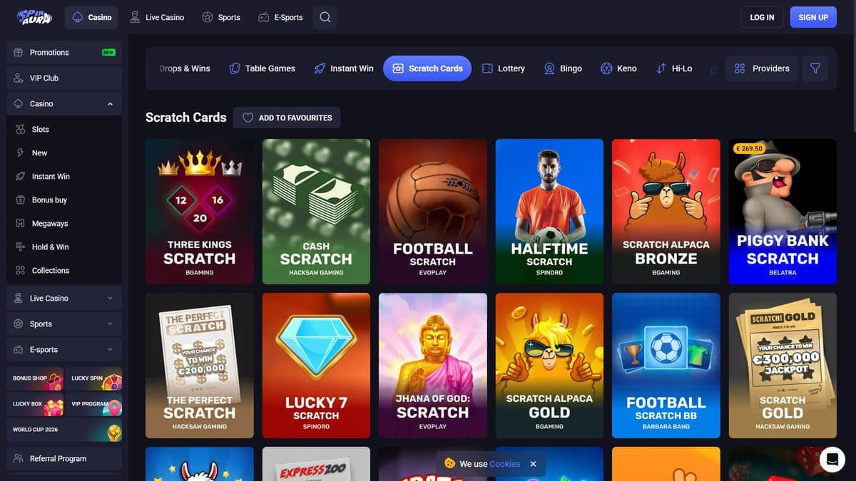 Scratch cards Spin Aura Casino