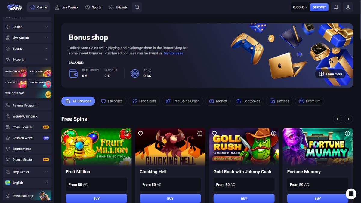 Shop Spin Aura Casino