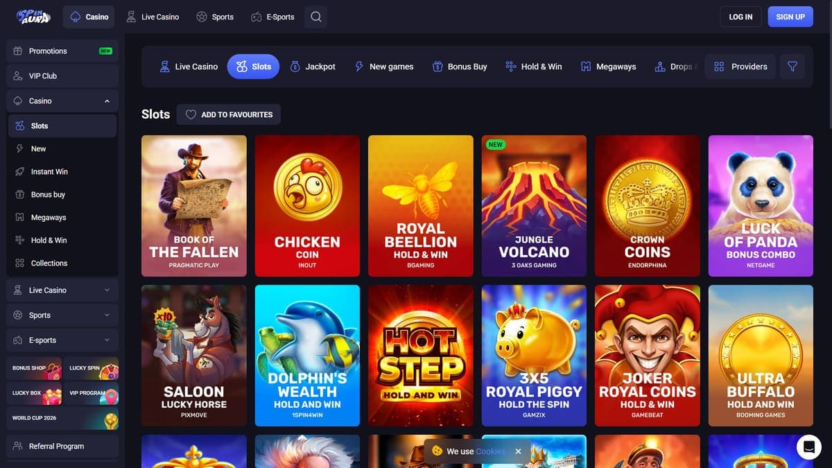 Slot machines Spin Aura Casino
