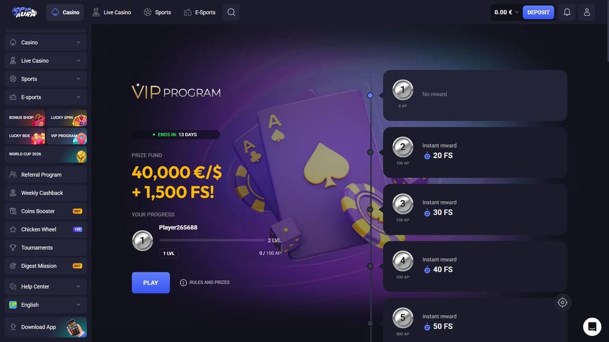 VIP Program Spin Aura Casino