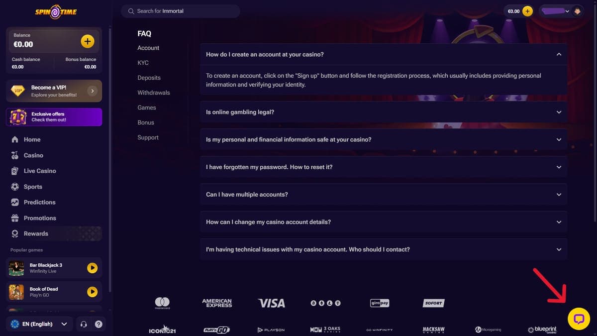 Chat button Spin Time