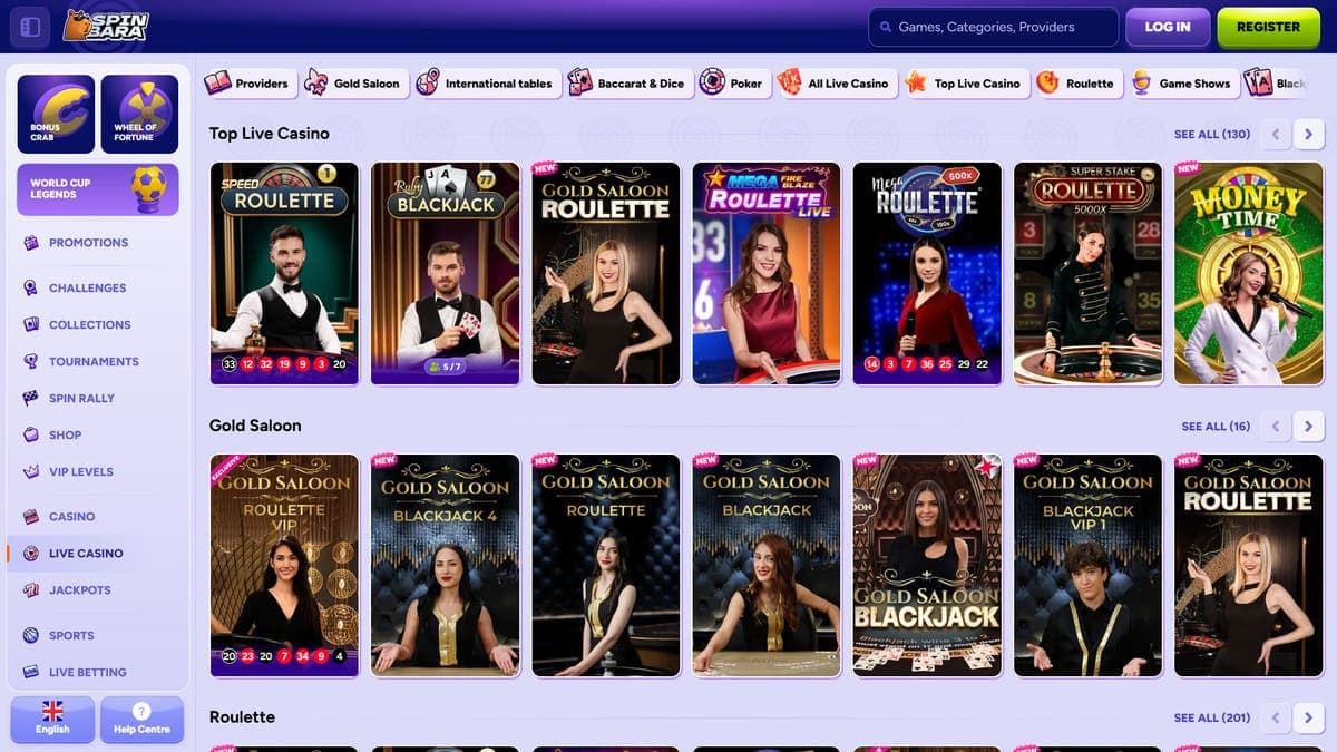 Best live Spinbara Casino
