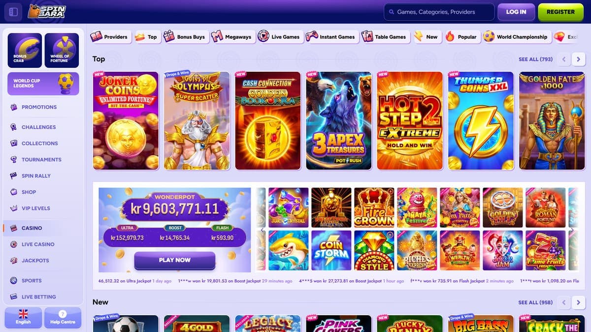 Game library Spinbara Casino