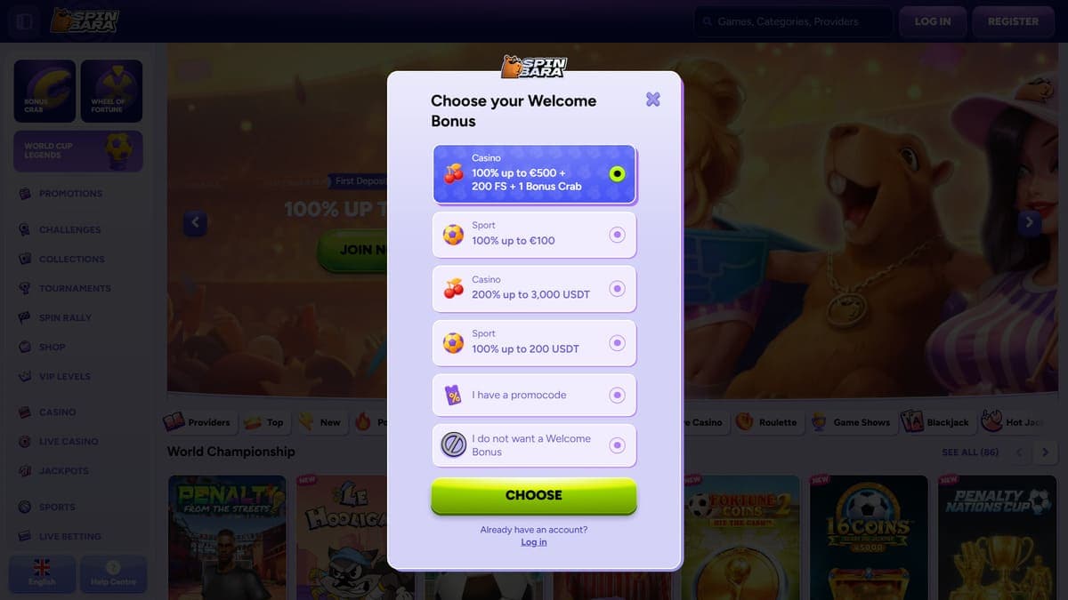 Registration Spinbara Casino