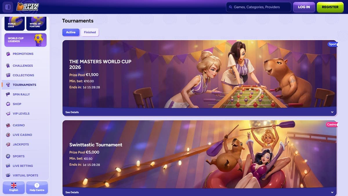Tournaments Spinbara Casino