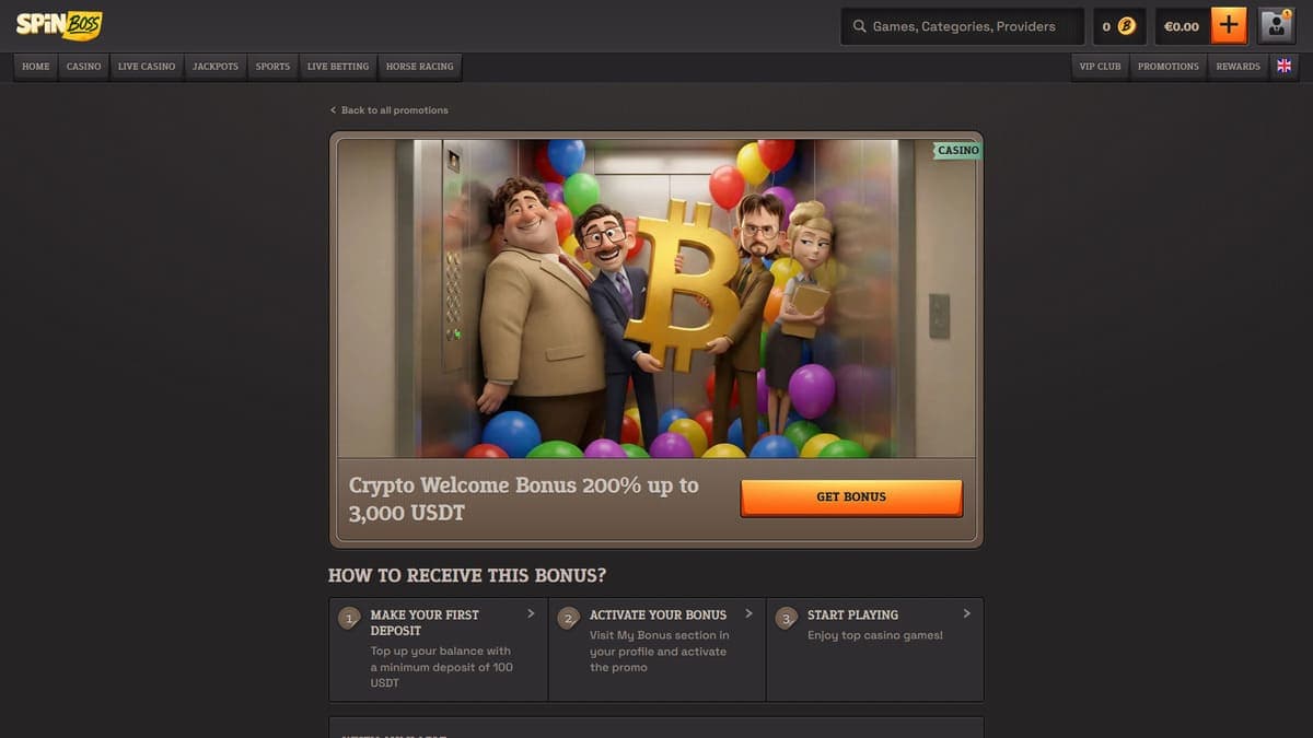 Crypto bonus SpinBoss Casino
