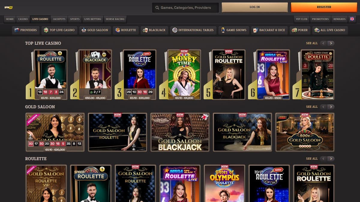 Live SpinBoss Casino