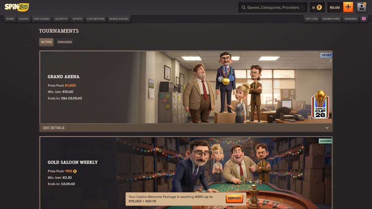 Tournaments SpinBoss Casino