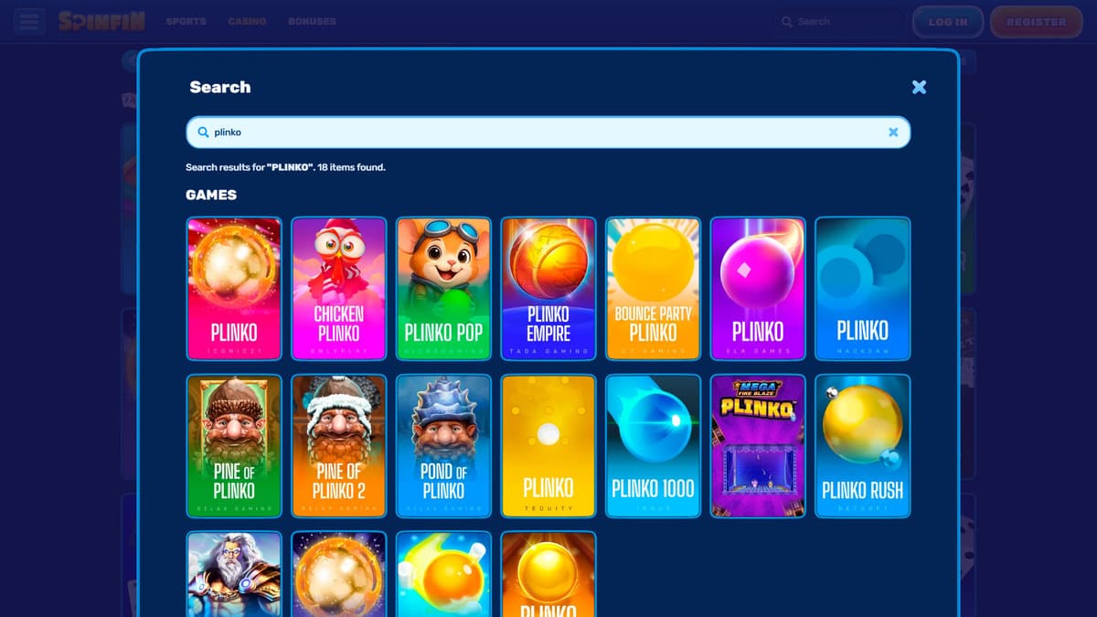 Mini games SpinFin Casino