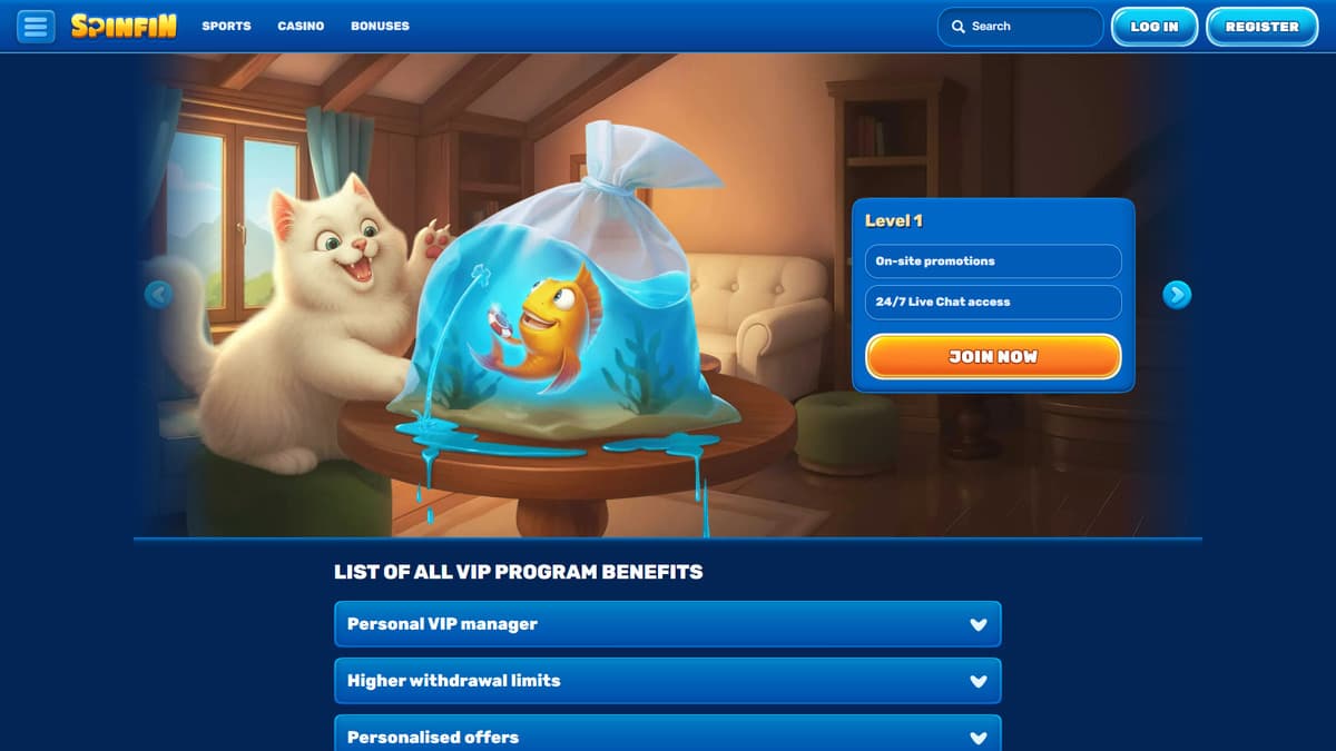 Vip program SpinFin Casino