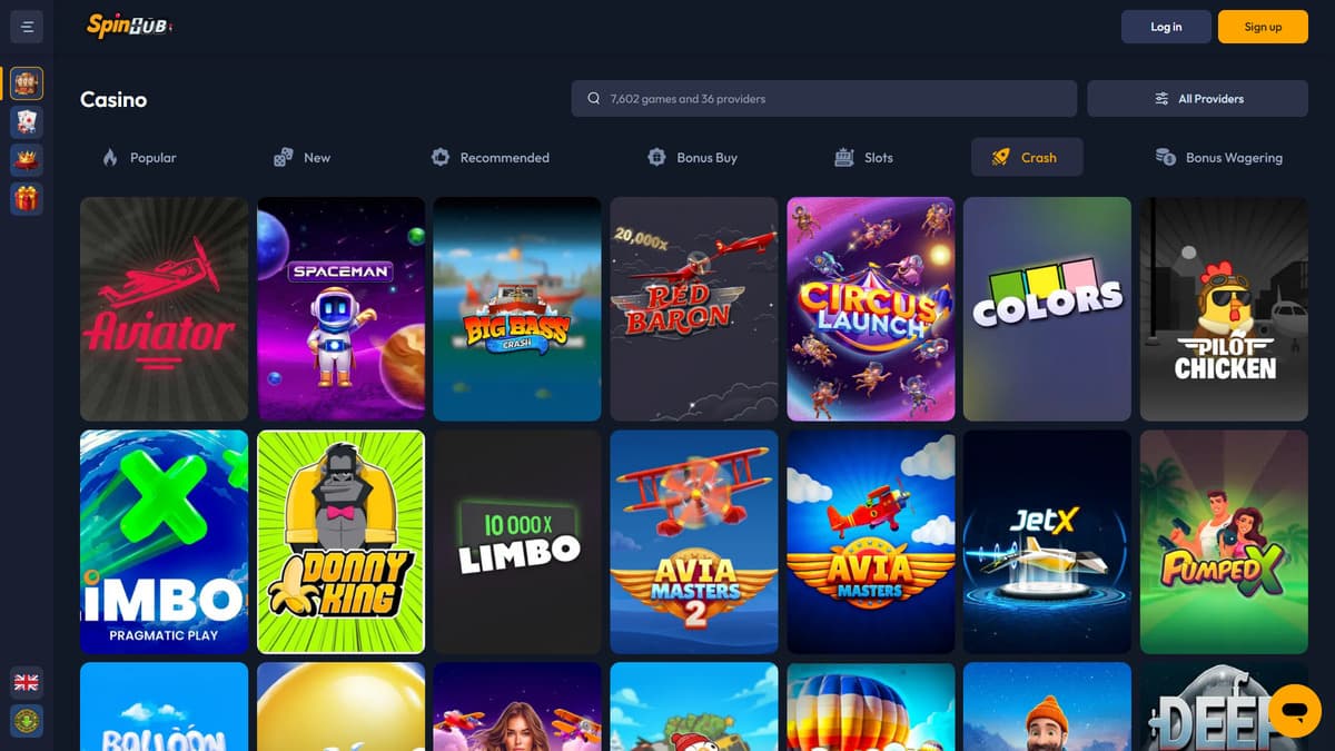 Crash games Spinhub Casino