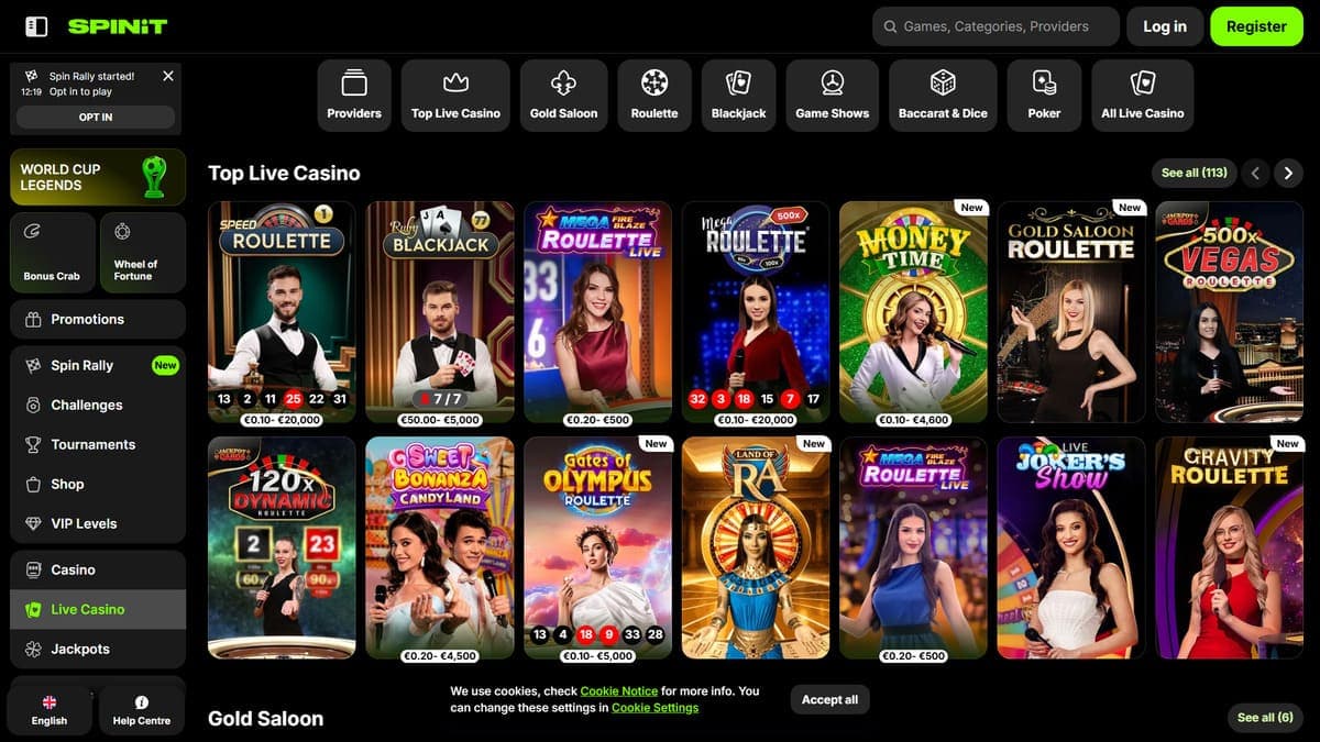 Live games SpinIT Casino