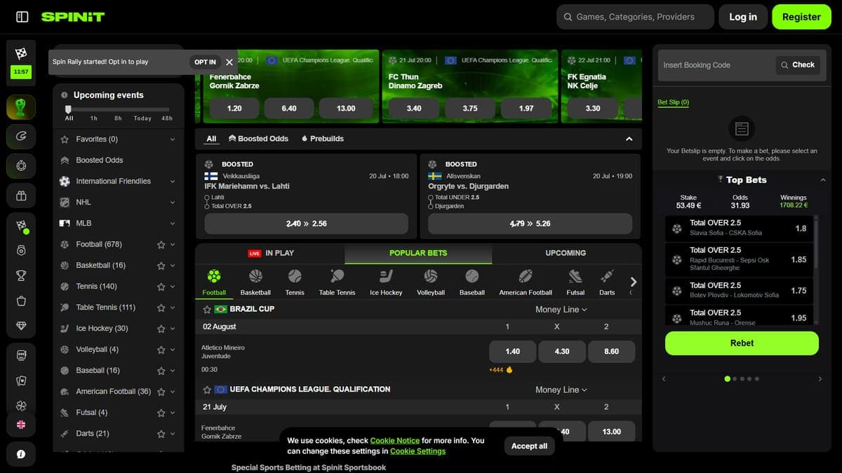 Sports betting SpinIT Casino