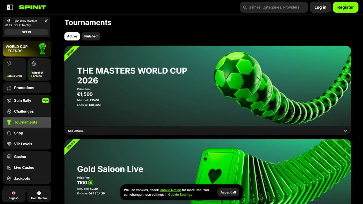 Tournaments SpinIT Casino