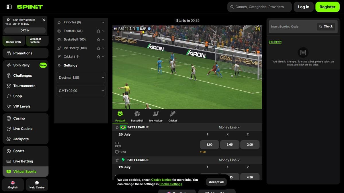 Virtual leagues SpinIT Casino