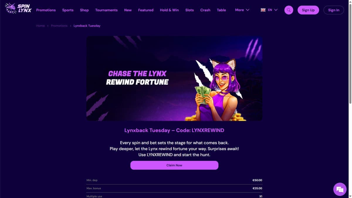 Promotions SpinLynx Casino