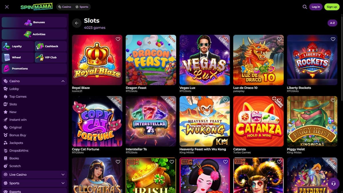 Slot machines SpinMama Casino