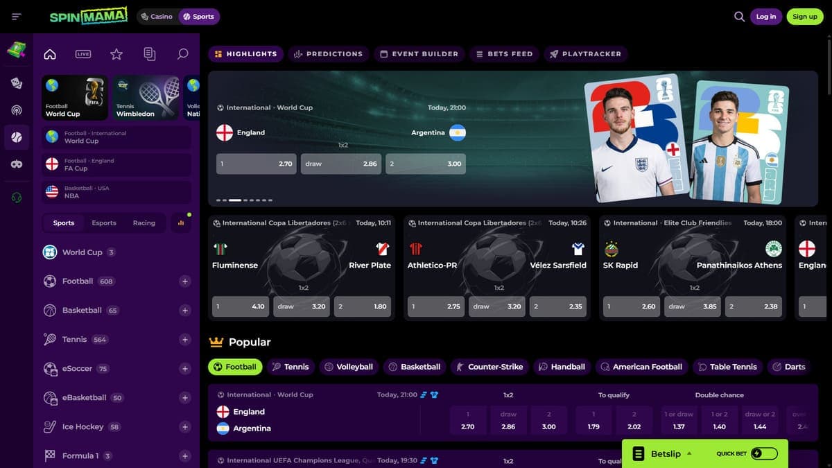Bookmaker SpinMama Casino
