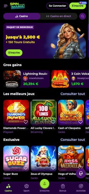 Spinmama casino application