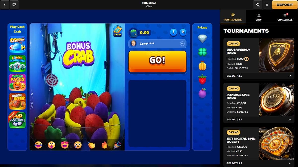 Crab bonus Spinsy Casino