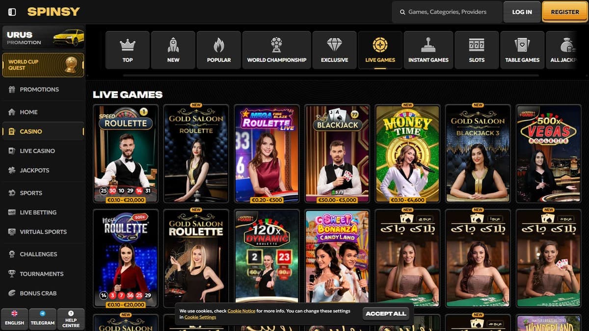 Live Spinsy Casino