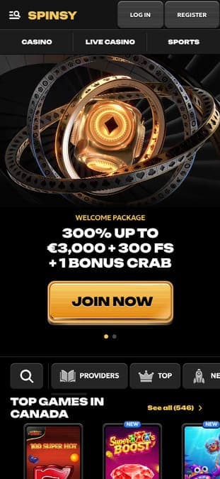 Spinsy casino mobile