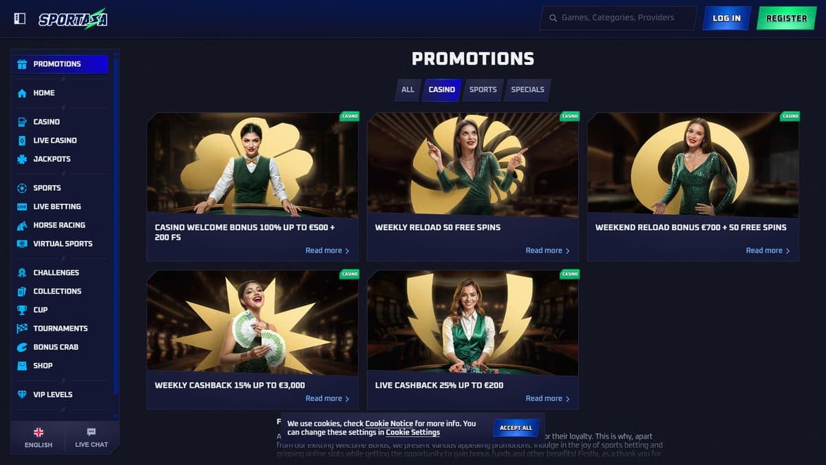 Casino promotions Sportaza Casino