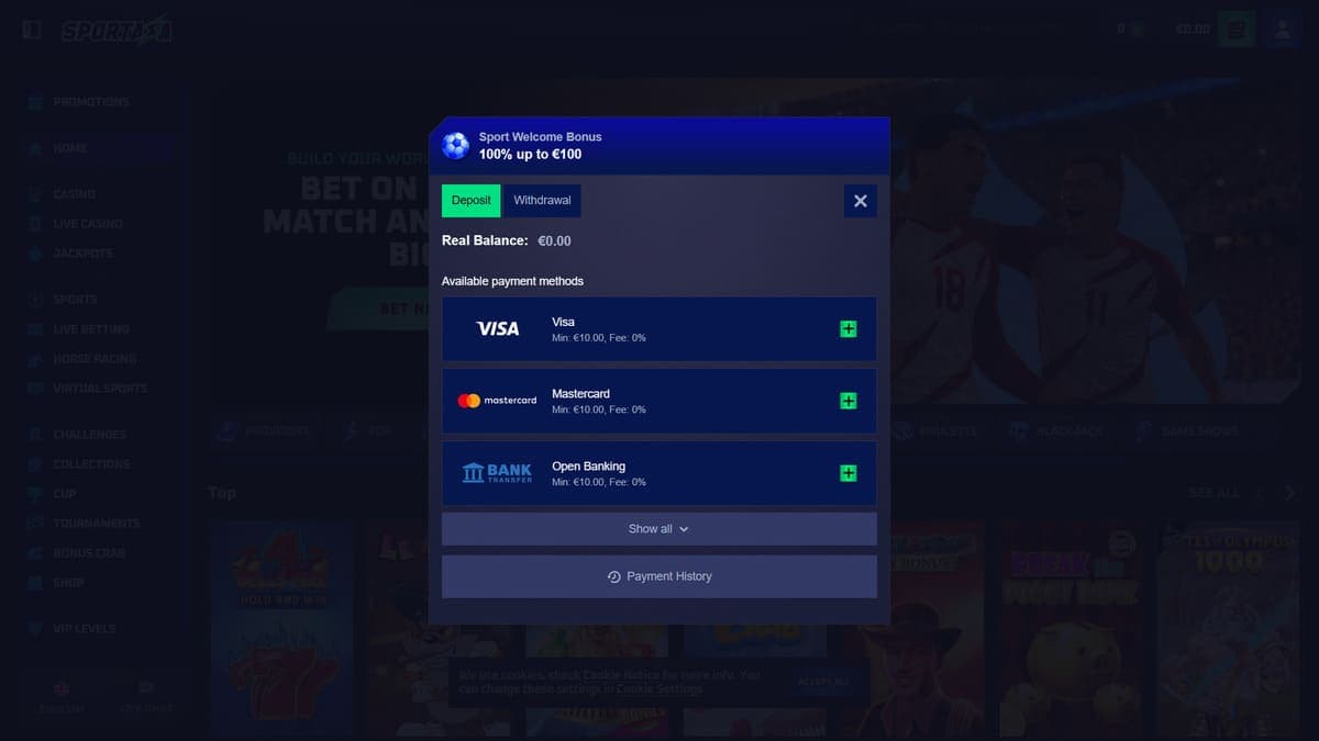 Deposit Sportaza Casino
