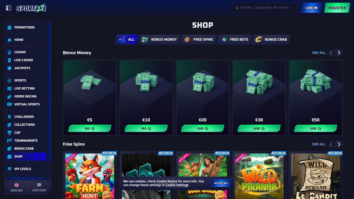 Shop Sportaza Casino