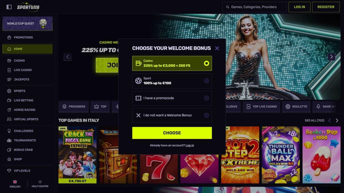 Registration Sportuna Casino