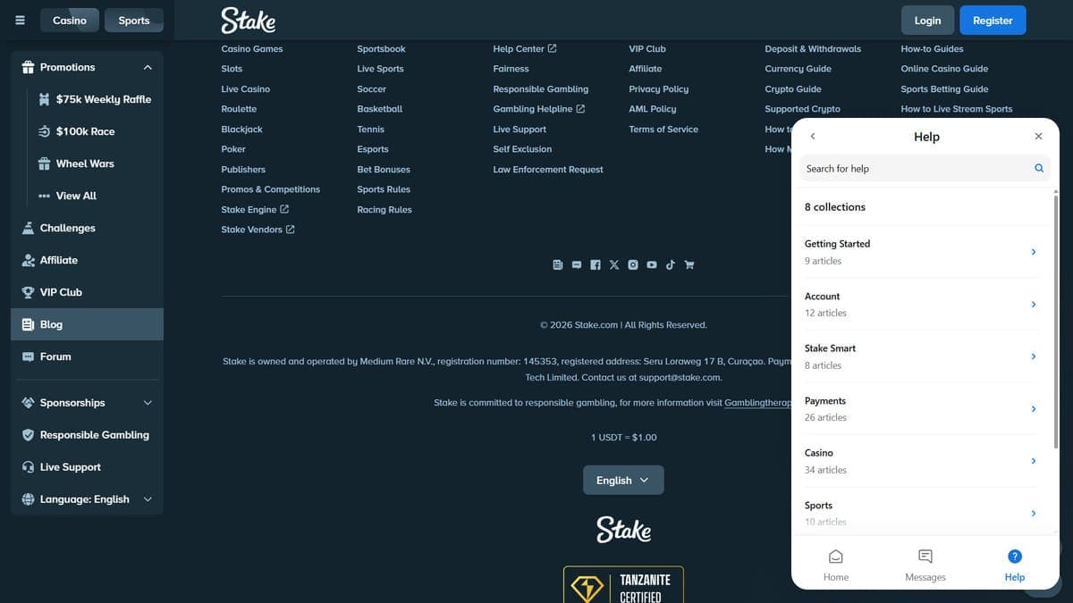 Customer service Stake Casino