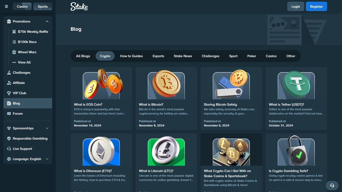 Deposit and withdrawal Stake Casino