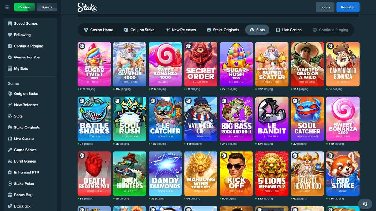 Slot machines Stake Casino