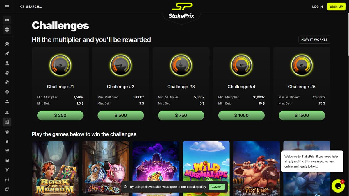 Challenges StakePrix Casino
