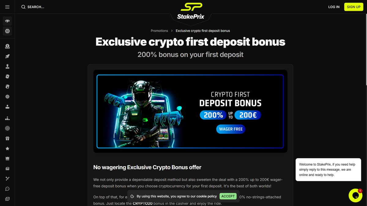 Crypto bonus StakePrix Casino